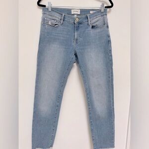 Frame Jeans Le Garçon in Overturn w/Raw Hem